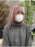 【GEEKS渋谷】ピンク/顔周りレイヤー/冬カラー/ハイトーン