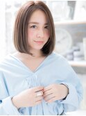 アシンメトリー黒髪艶カラー小顔前下がりボブc5上尾20代30代40代