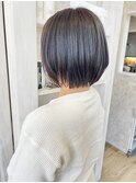 福山Caary人気丸みショートボブ髪質改善ストレート20代30代40代
