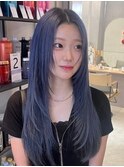 韓国風顔周り小顔レイヤーカット/ブリーチ透明感カラー/池袋