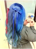 【ネイビー×青推しカラー】池袋美容室/推しカラー
