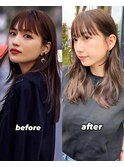 ナチュラル小顔前髪あり後れ毛サイドバング結べるボブくびれヘア