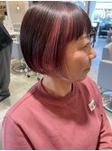 ミニボブ顔周りインナーカラー