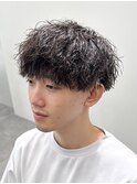 ツイストスパイラルパーマ/刈り上げマッシュ