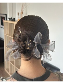 アパートメントヘアー 佐賀/ヘアセット/ヘアアレンジ/結婚式/二次会/成人式/リボン