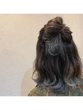 ボヌール(BonHeur) 【裾カラー】ブルー×グレー