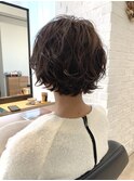 ゆるくしゅパーマのショートボブ★
