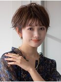 マッシュショート 大人可愛いショートヘア 艶カラー 30代40代