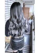 ヘアーエクステンド エフ 渋谷(f)&nbsp;ブラックシルバーバレイヤージュ