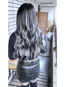 ヘアーエクステンド エフ 渋谷(f) ブラックシルバーバレイヤージュ