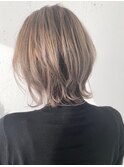 ネオウルフ×ミルクティベージュボブウルフウルフカット