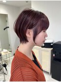 レイヤーカットハイライトショートヘアイルミナカラーオージュア