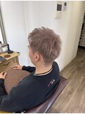 アップバングショート×ホワイトミルクティー
