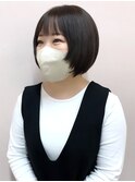 ショートボブ マッシュ 顔周りレイヤー くすみブラウン