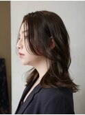 顔周りレイヤーカットくびれヘアミルクティーベージュカラー韓国