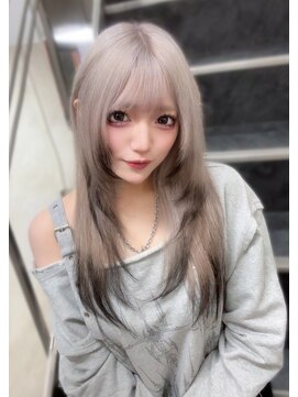 カプセル シンジュク(CAPSULE) ☆CAPSULE☆レイヤーカット+エンドカラーミルクティーベージュ