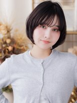 カバーヘア ブリス 大宮西口(COVER HAIR bliss) 顔周りカットダークグレージュ前下がりボブレイヤー30代a大宮