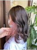 くすみピンクのインナーカラー☆