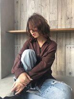 クシュ 所沢東口店(kusyu...) カーキグレージュマッシュショートボブフェザーバング(所沢)