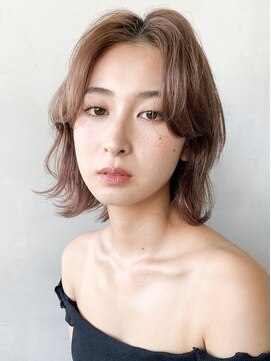 アイティーバイアルバム 八王子店(IT by ALBUM) 外ハネくびれボブ_マッシュショートフェザーバング_8757
