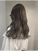 【穂乃華】大人フェミニンロング/透明感グレージュ/ブリーチなし