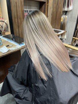 ラフ(LAFF) #バレイヤージュ#グレージュカラー#ボブウルフ#ココアベージュ