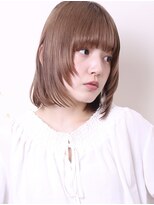 ヨファ ヘアー 芦屋店(YOFA hair) 大人可愛い似合わせカット小顔ぱっつん前髪ピンクベージュ0902