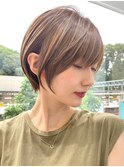 30代40代大人女性/前髪ありショートボブ/ショートヘア/髪質改善