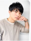 20代30代40代メンズビジネスツーブロックアッシュブラック