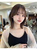 美髪イメチェンくびレイヤーミディアムワイドバングヘア