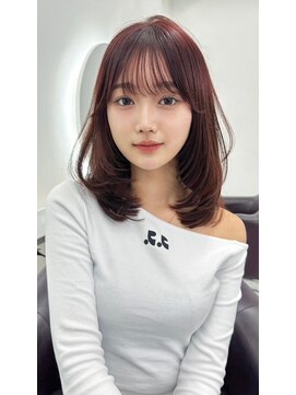 スティーロ 渋谷(Steelo) steelo ミディアムレイヤー×内巻きワンカール