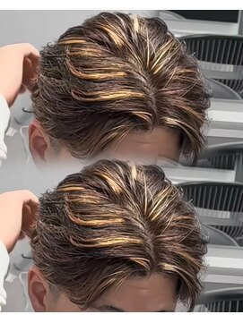 ステラ(STELLA) メンズ/ハイライト/外国人風ハイライト/センターパート/ブリーチ