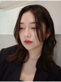 顔周りレイヤーカットくびれヘアミルクティーベージュカラー韓国