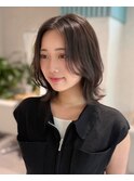 顔まわりレイヤー／縮毛矯正/透明感力ラー／堀江/レイヤーカット