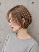 大人可愛い小顔丸みショートボブ