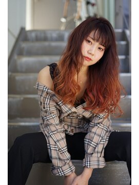 ロア 福岡天神本店(LORE) ゆるふわ巻髪ピンクグラデーション☆