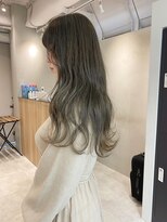 ヌイ 横浜(nui)&nbsp;オリーブグレー_フリンジウェーブミントカラー前髪