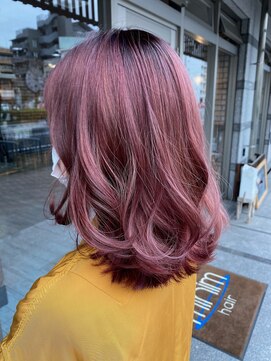 ミニム ヘアー(minim hair) 【minim×日比】エアタッチブリーチ　ピンクラベンダー