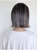 バレイヤージュ切りっぱなしボブ