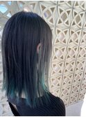 インナーカラーグリーン/グレイアッシュ
