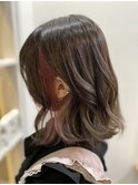 カシスピンク　アッシュブラウン　イメチェン　モードヘア