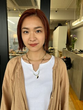 フィルム(FiLMs) 前髪なし/ぷつっとボブ/オレンジブラウン