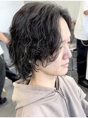 メンズウルフ波巻きスパイラルパーマツイストスパイラルパーマ
