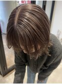 畑山/セピアグレージュ髪質改善ケアブリーチタッセルボブ