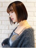 前下がりボブ×フルバング