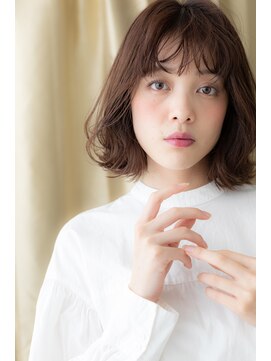 カバーヘア ブリス 志木南口駅前店(COVER HAIR bliss) ミルクティーカラー大人かわいいくびれボブウルフY志木30代40代