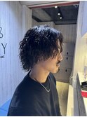 緩め波巻きスパイラルセンターパート韓国風スパイラルパーマ