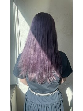 ヘアーサロン 6(hair salon) 黒髪からのハイトーン　　　ラベンダーグレー