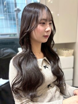 ランテルディ 渋谷(LANTERDIT) 韓国ヘア 顔周りレイヤー 前髪カット アッシュブラウン 20代