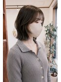 透明感グレージュ×くびれボブ